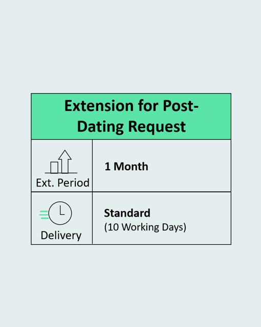 Extension for Post-Dating Request One Month