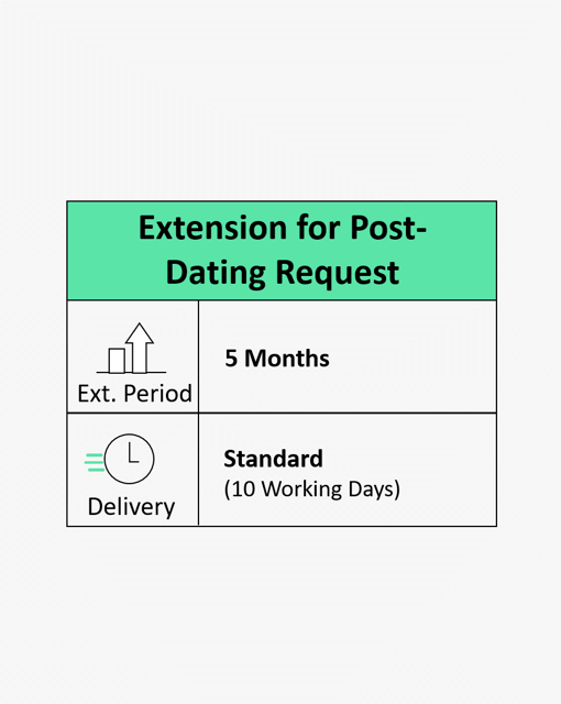 Extension for Post-Dating Request Five Months